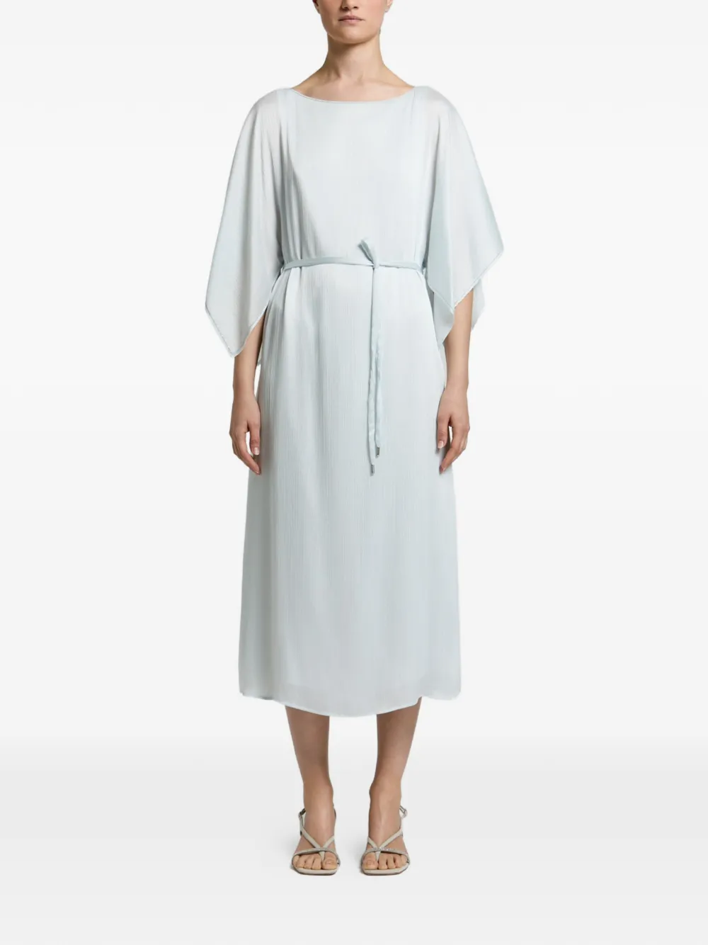 Peserico crinkled tie-waist midi dress - Blu