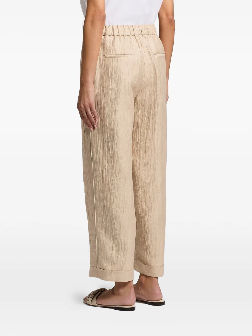  Peserico Wet-effect Trousers - Neutrals 