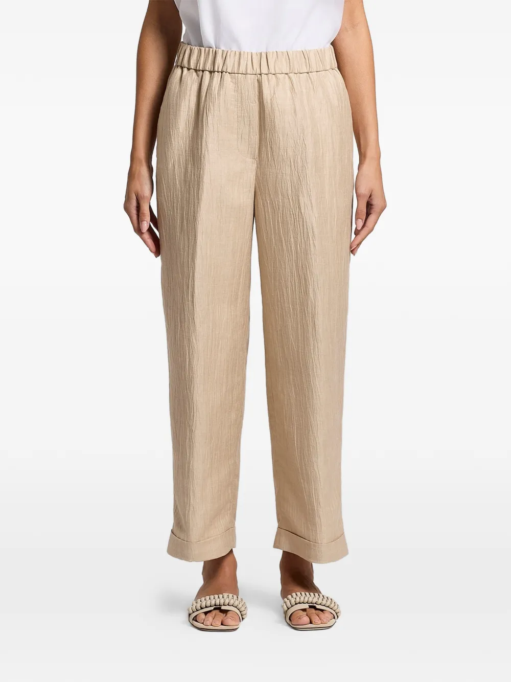  Peserico Wet-effect Trousers - Neutrals 