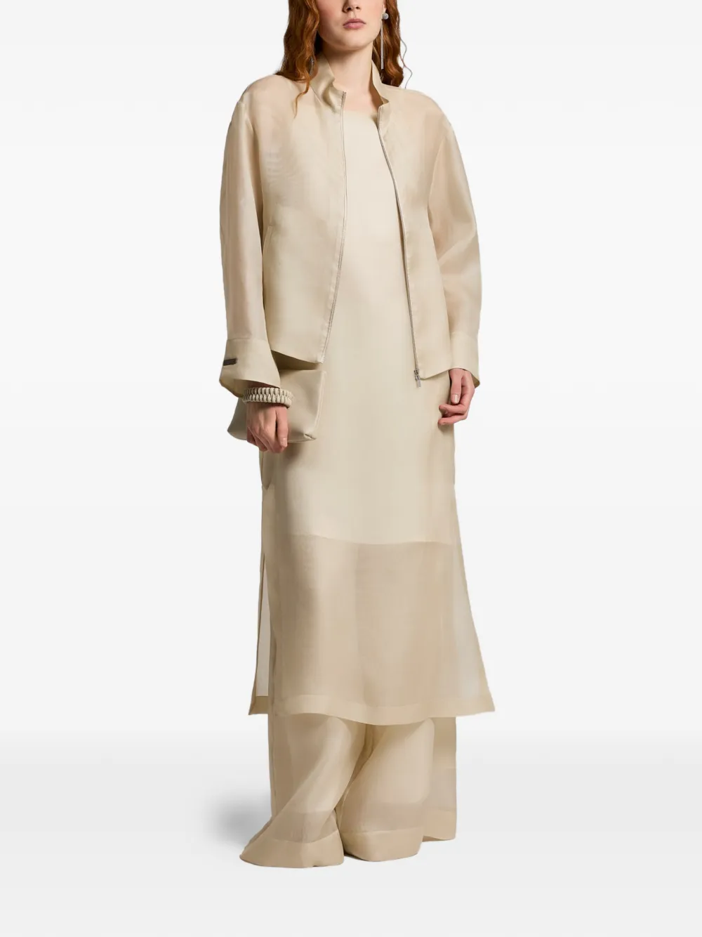  Peserico Zip Pocket Coat - Neutrals 
