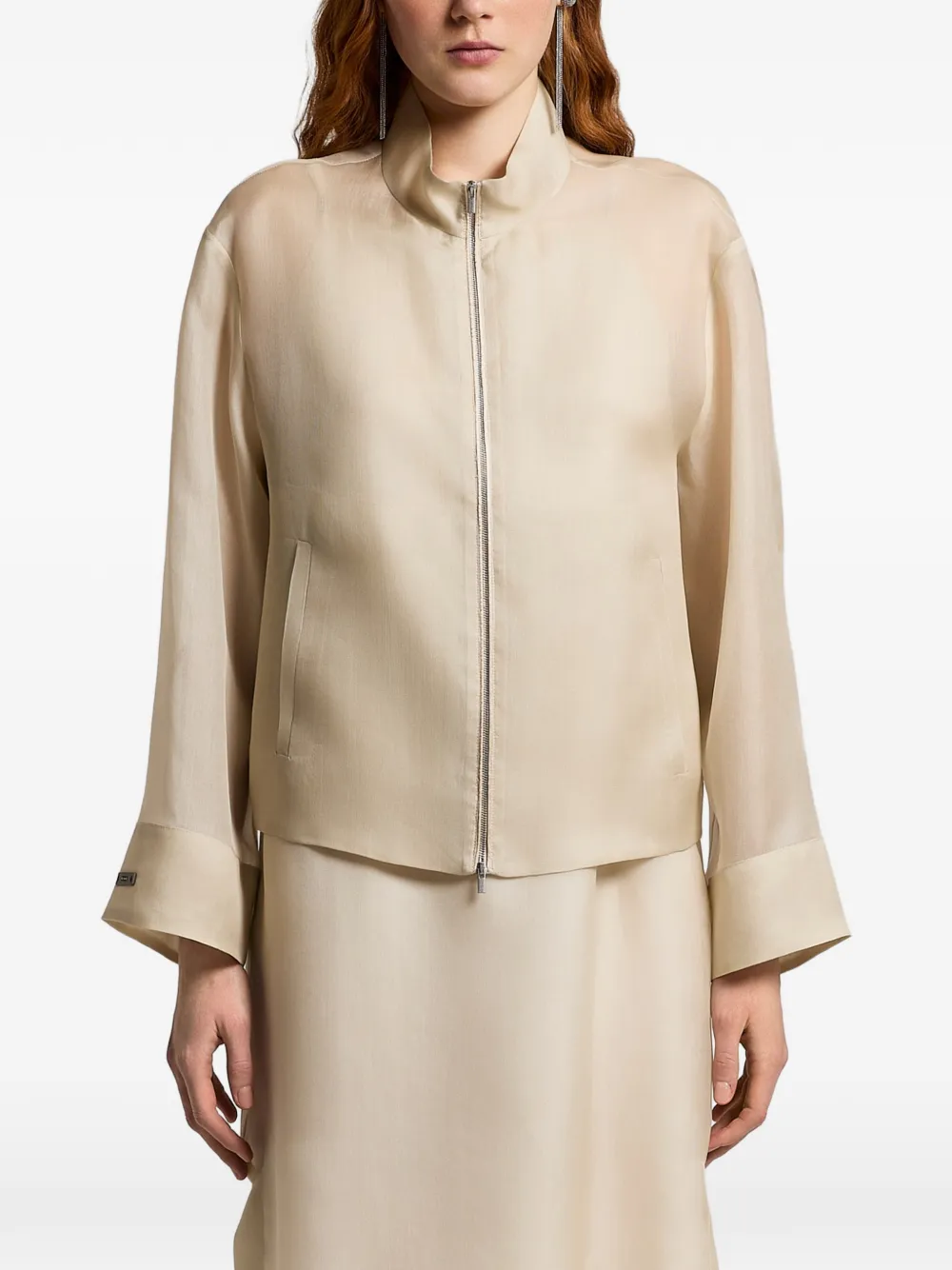 Peserico zip pocket coat - Toni neutri