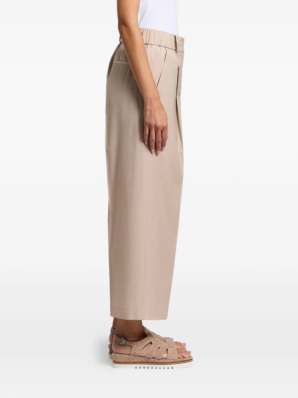 Peserico Plooibroek met wijde pijpen Beige