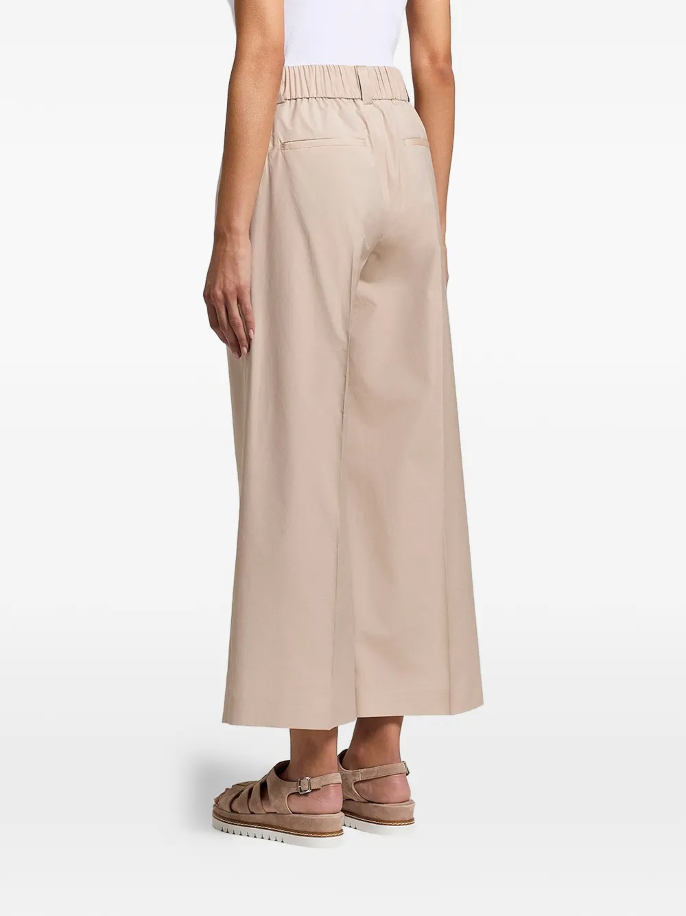 Peserico Plooibroek met wijde pijpen Beige
