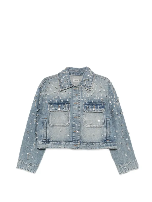 Simkhai Hollywood Embellished Chest-pocket Jacket in Blue