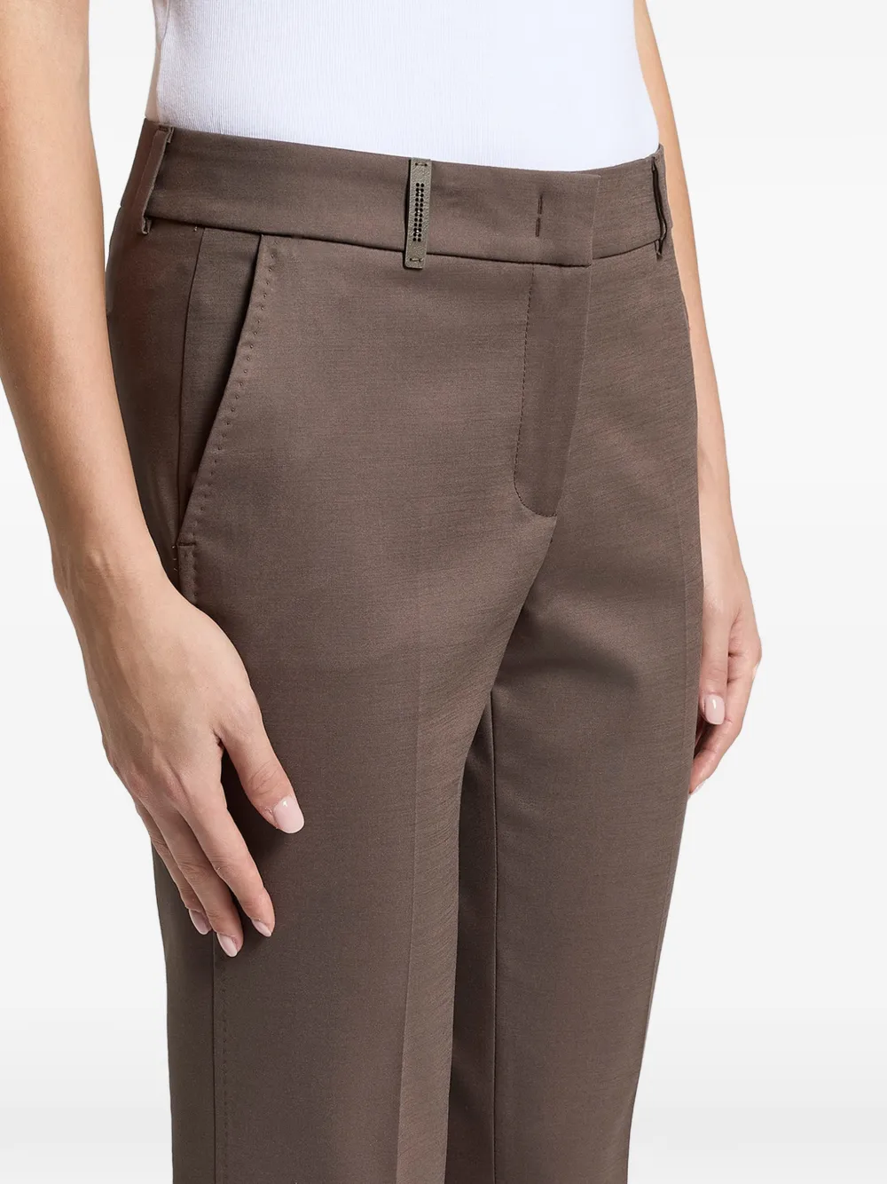 Peserico Cropped pantalon Bruin