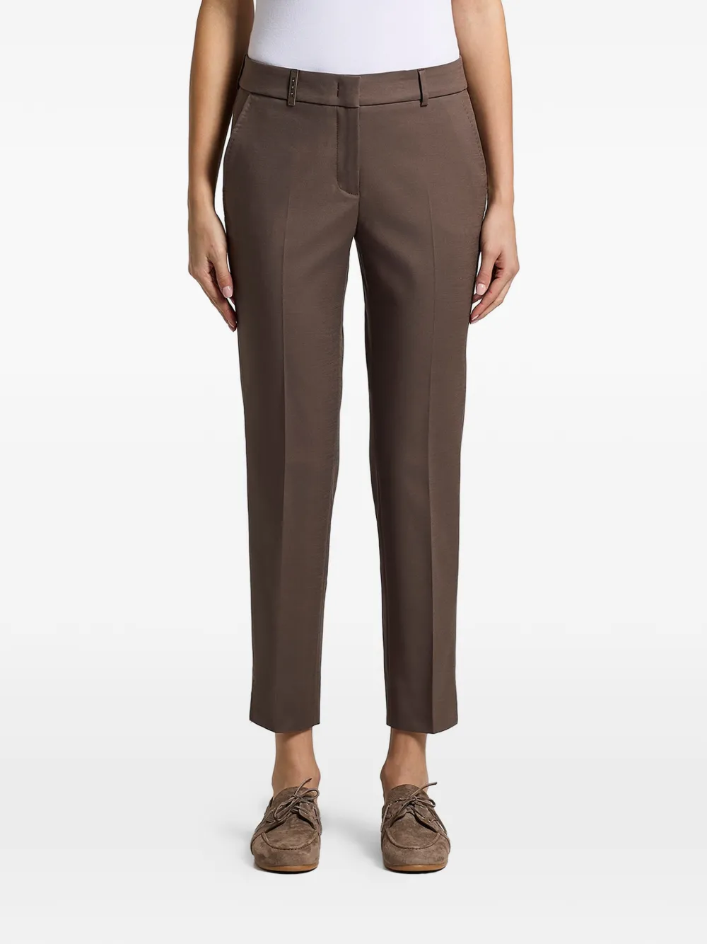 Peserico tailored cropped trousers - Marrone