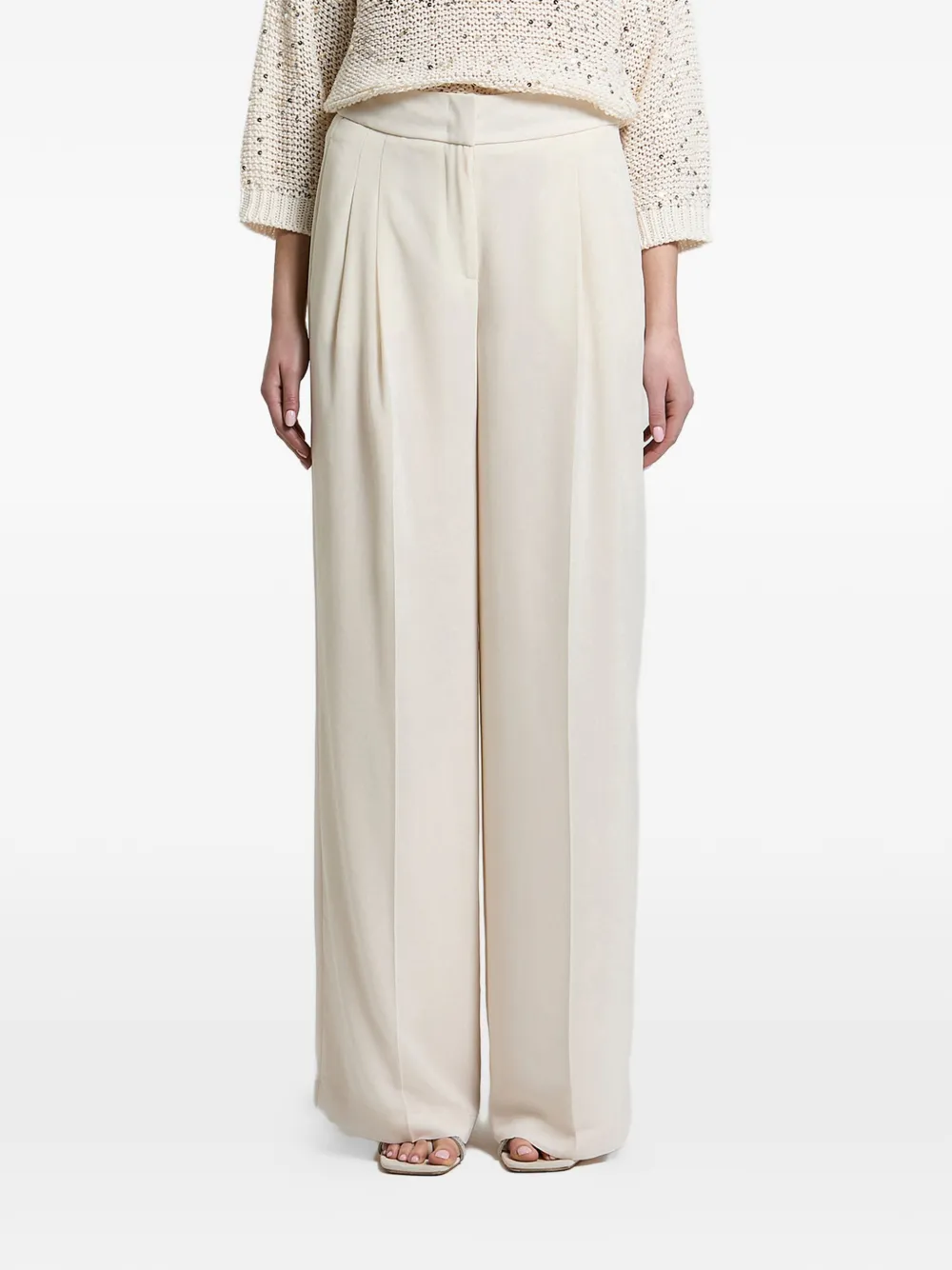 Peserico pleated wide-leg trousers - Toni neutri