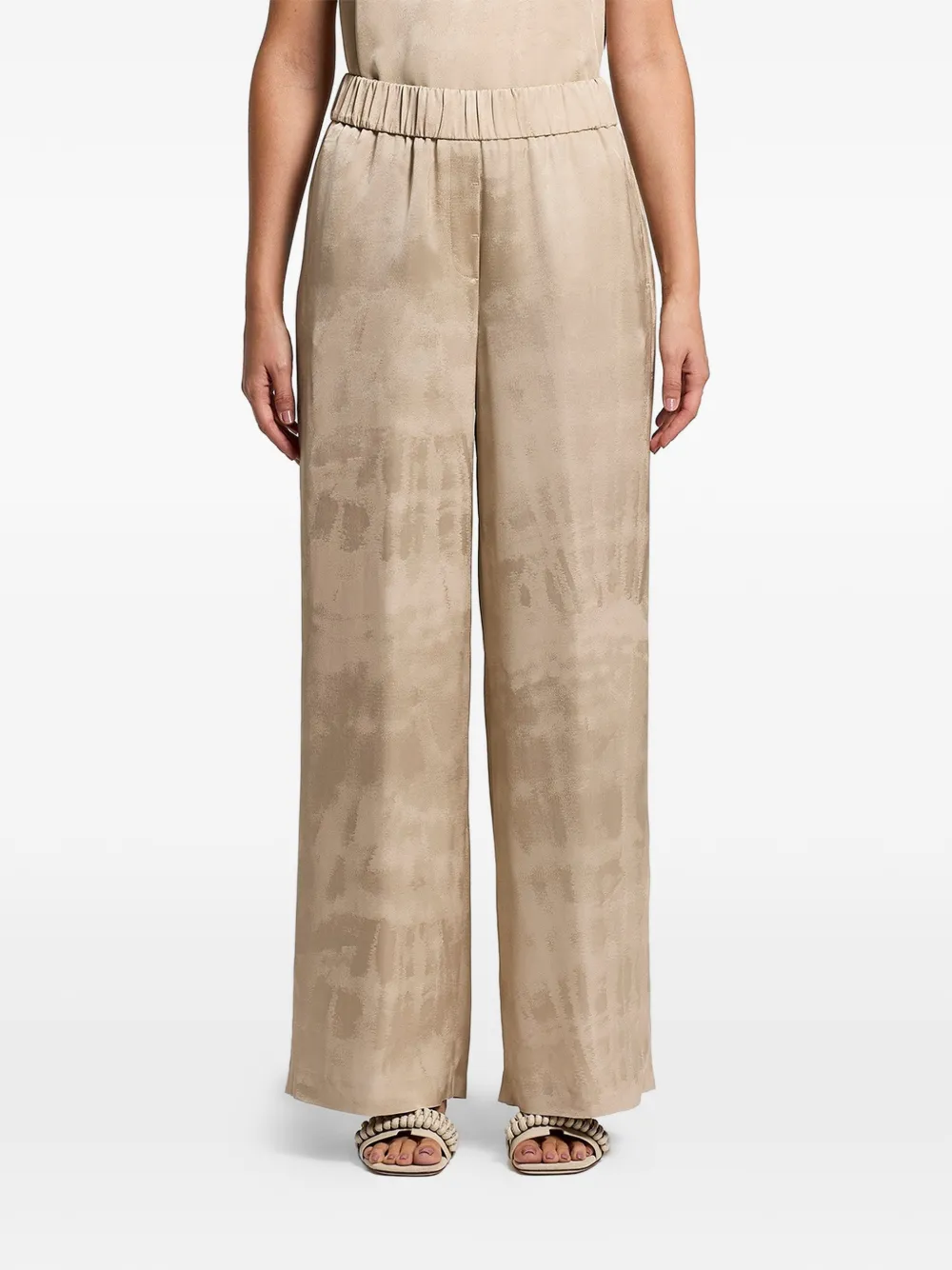 Peserico Broek met jacquard Beige