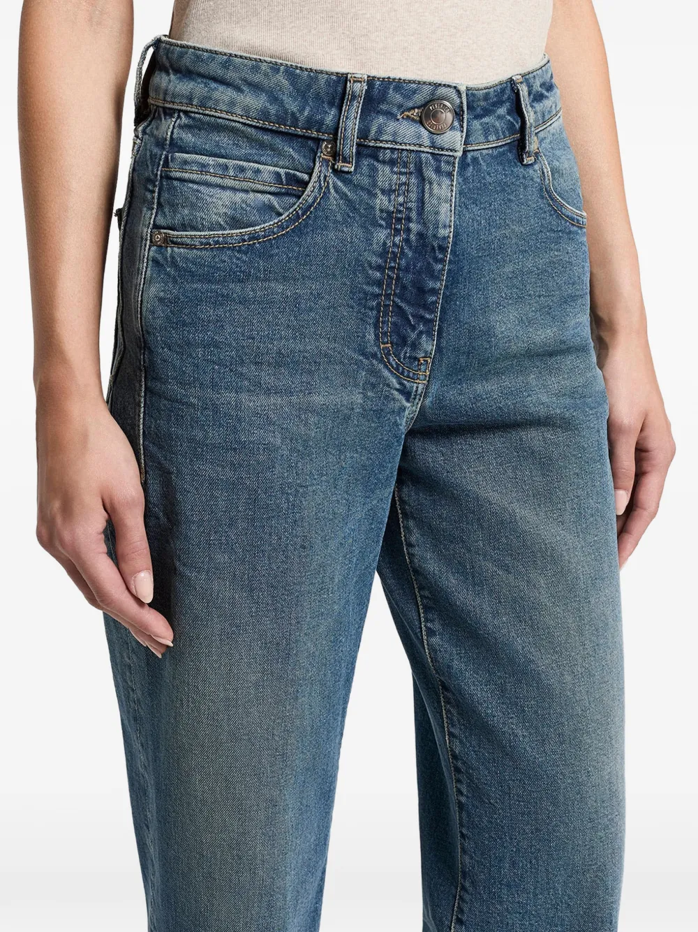 Peserico Jeans met vijf zakken Blauw
