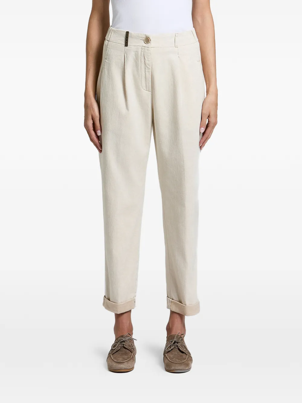 Peserico pleated elasticated-waistband trousers - Toni neutri