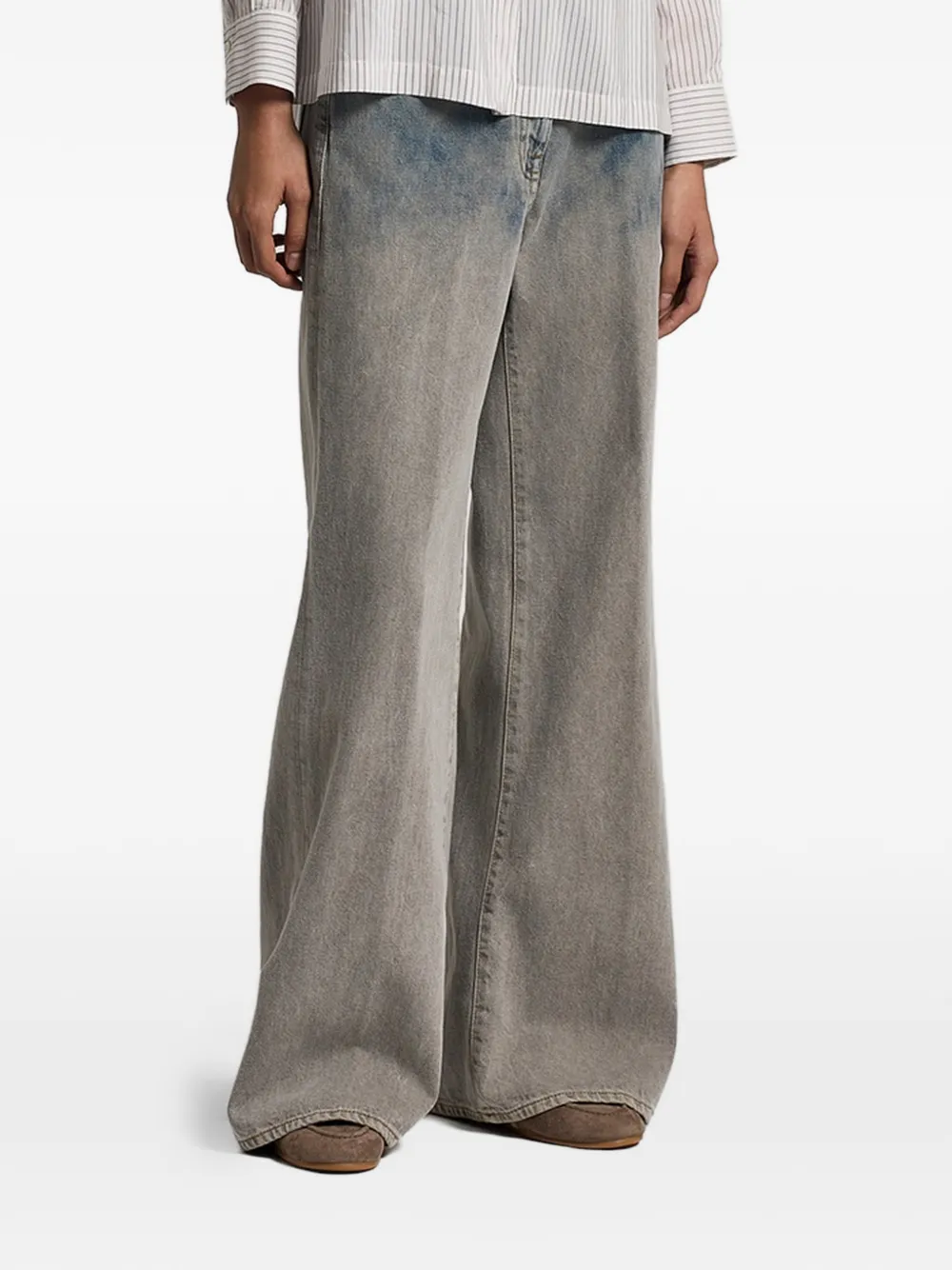 Peserico Jeans a palazzo con fantasia tie dye - Blu