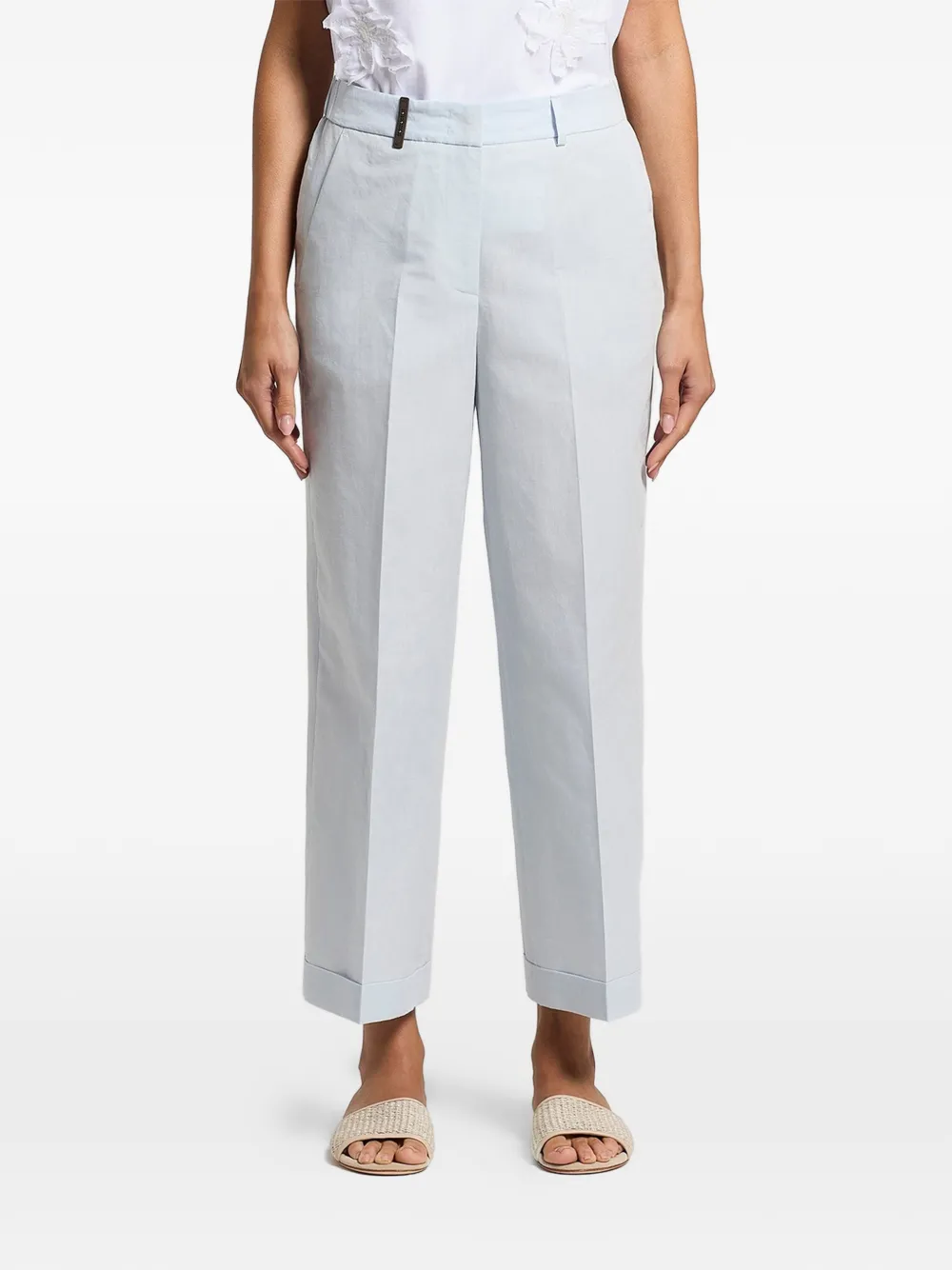 Peserico cuffed trousers - Blu
