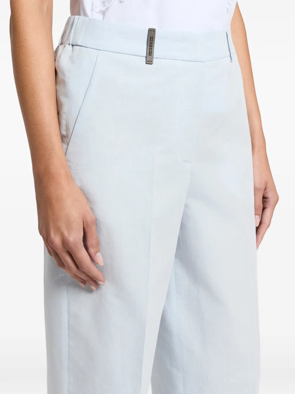 Peserico Broek met cuffs Blauw