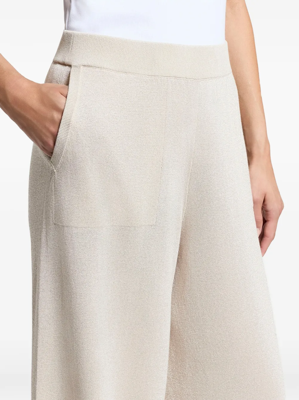Peserico Broek met lurex detail Beige
