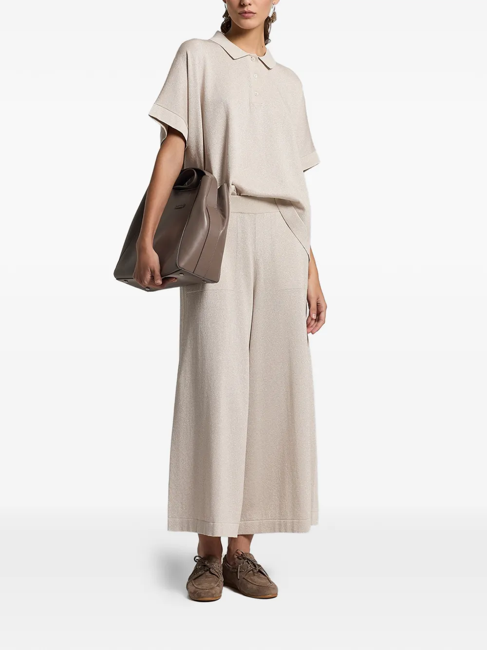  Peserico Lurex-detail Trousers - Neutrals 