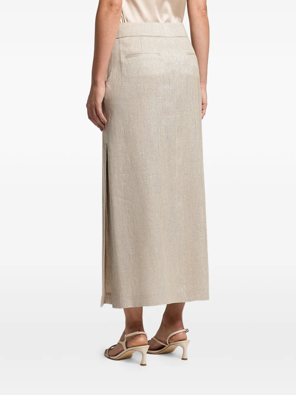 Peserico Midi-rok met zijsplit Beige