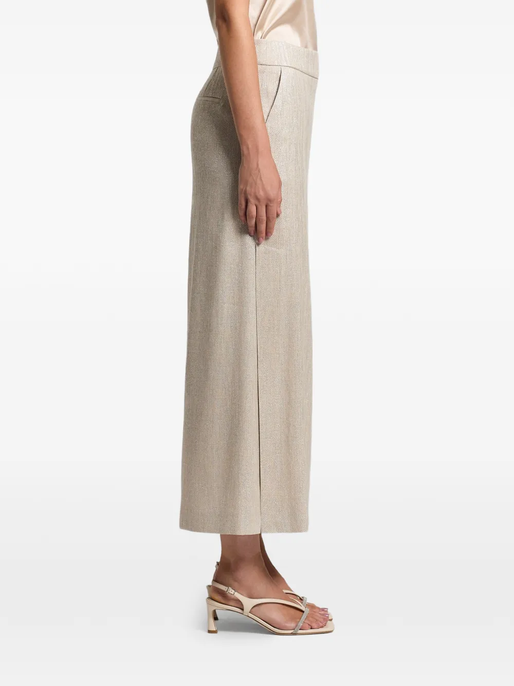 Peserico Midi-rok met zijsplit Beige