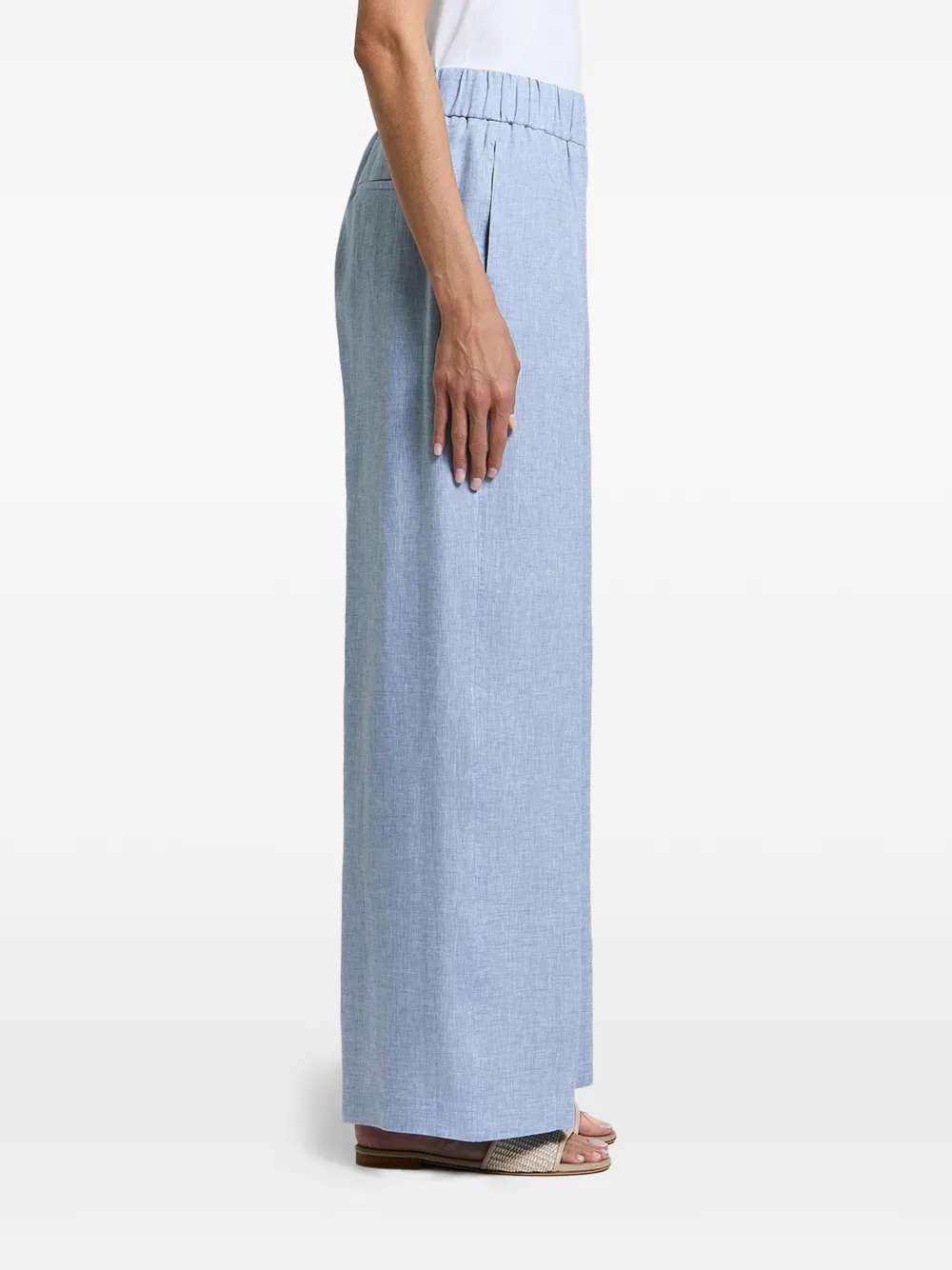 Peserico Broek met elastische tailleband Blauw