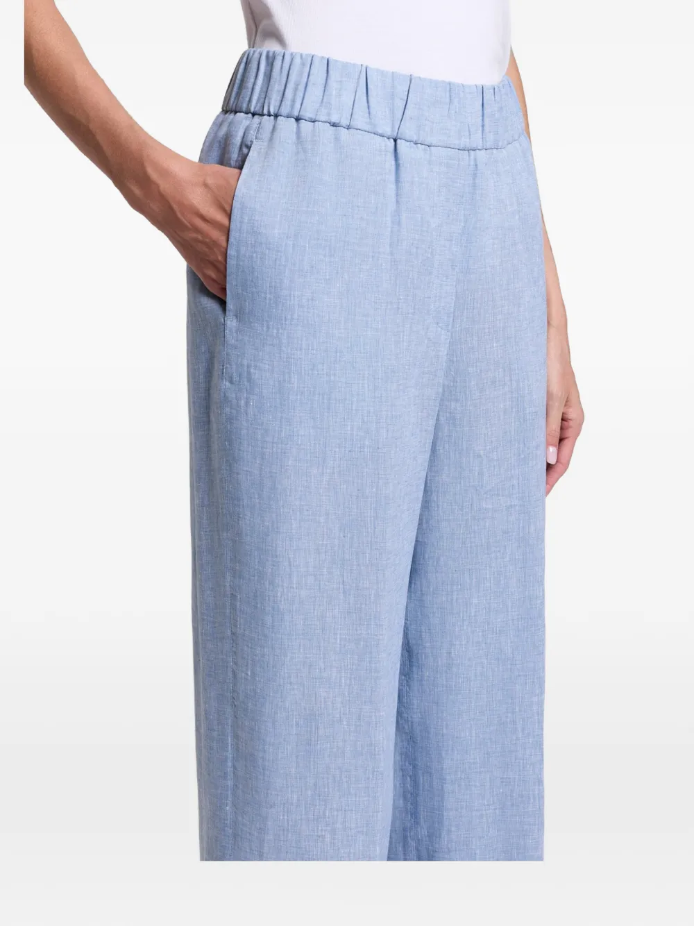 Peserico Broek met elastische tailleband Blauw