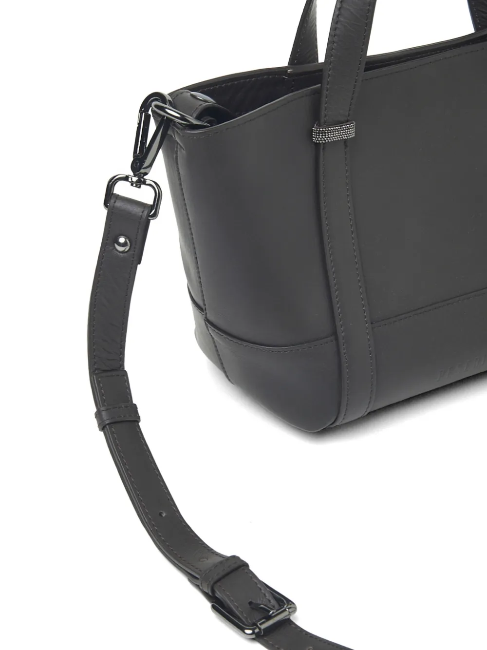 Peserico Leren shopper Bruin