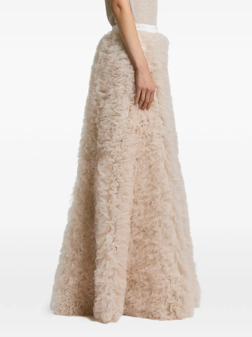 Peserico ruffled maxi skirt - Toni neutri