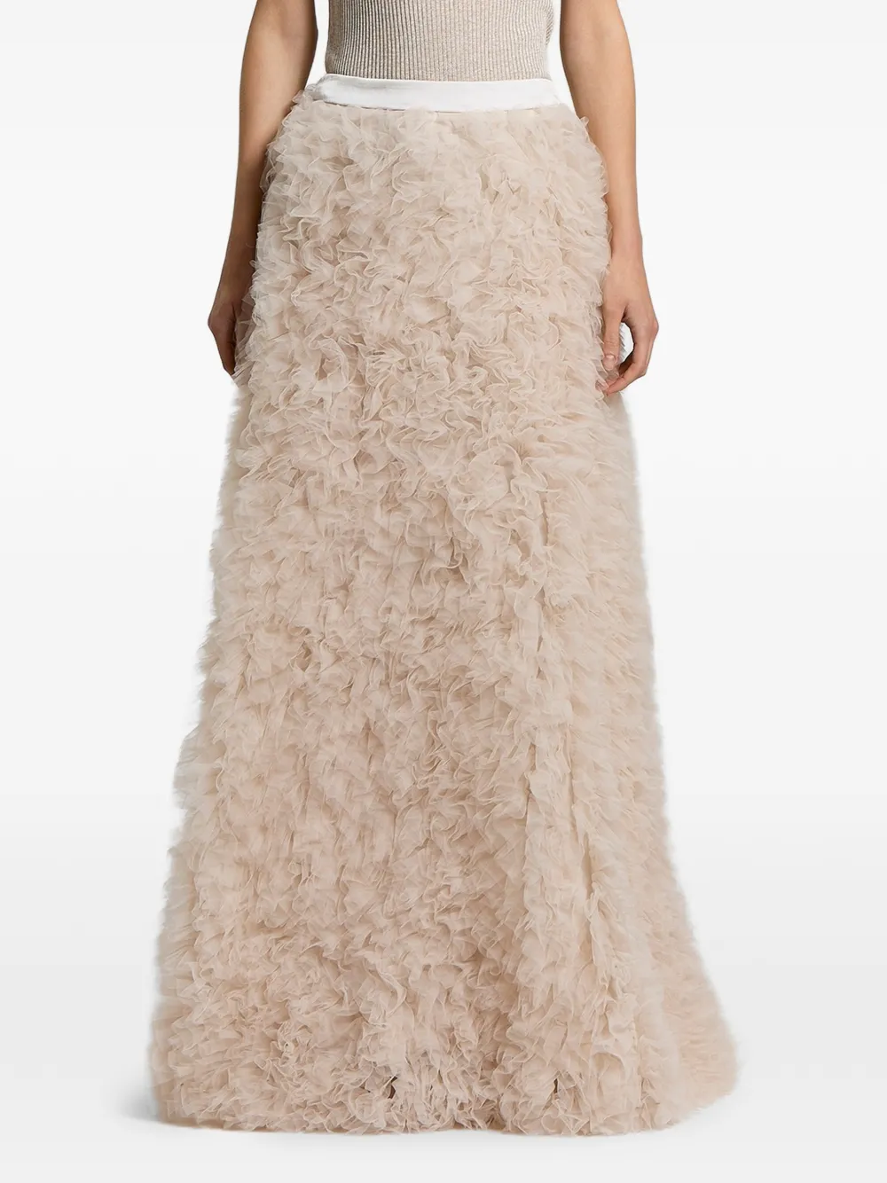 Peserico ruffled maxi skirt - Toni neutri