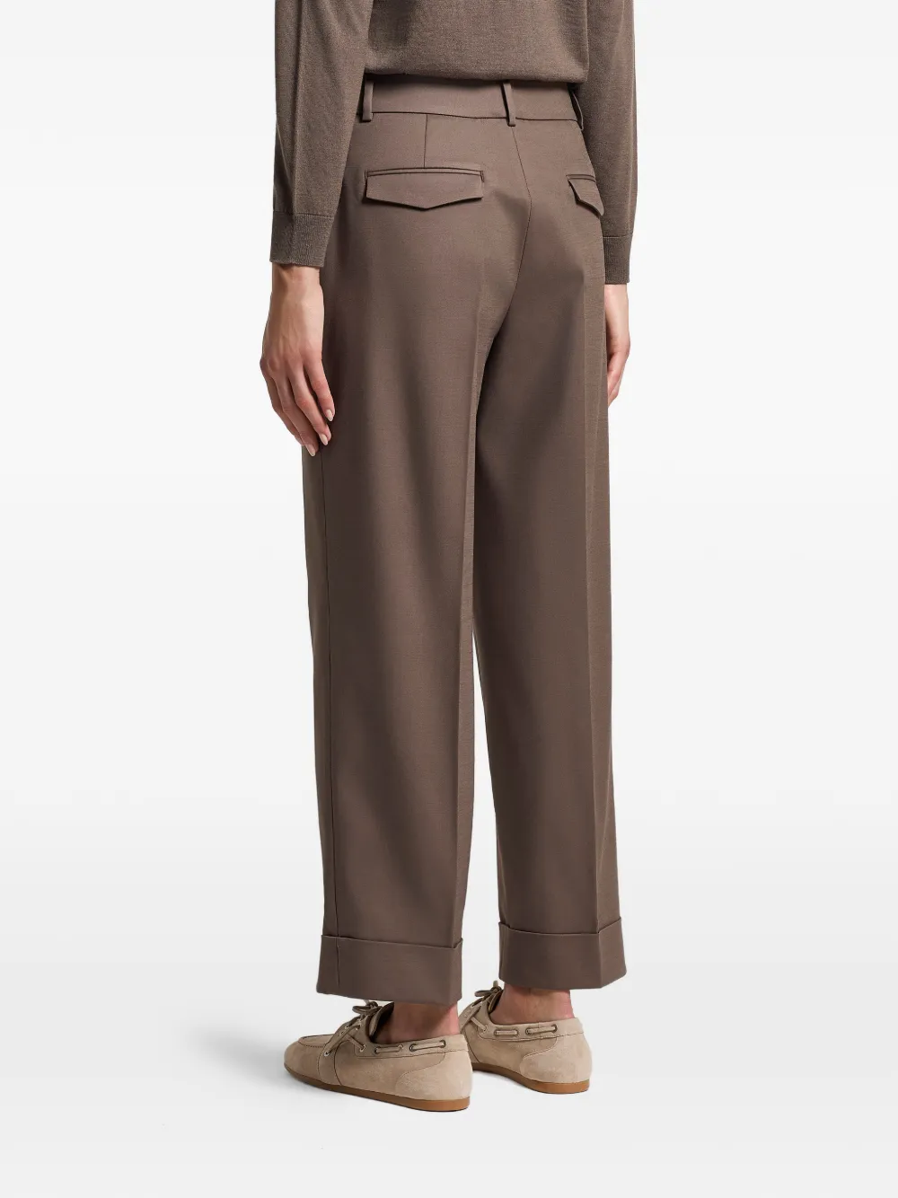Peserico Broek met geplooid detail Bruin