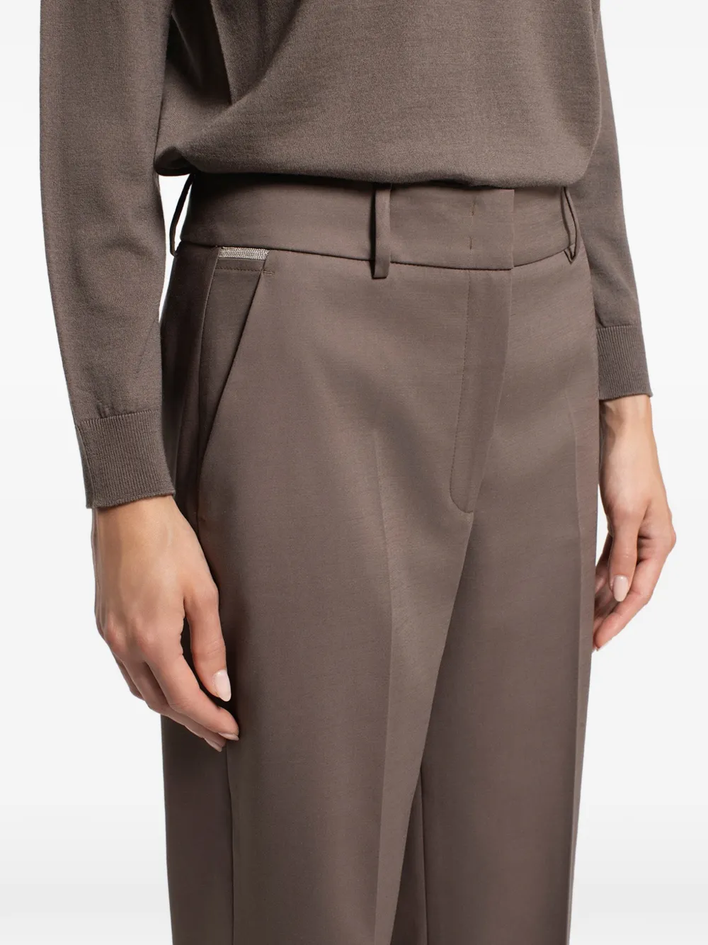 Peserico Broek met geplooid detail Bruin