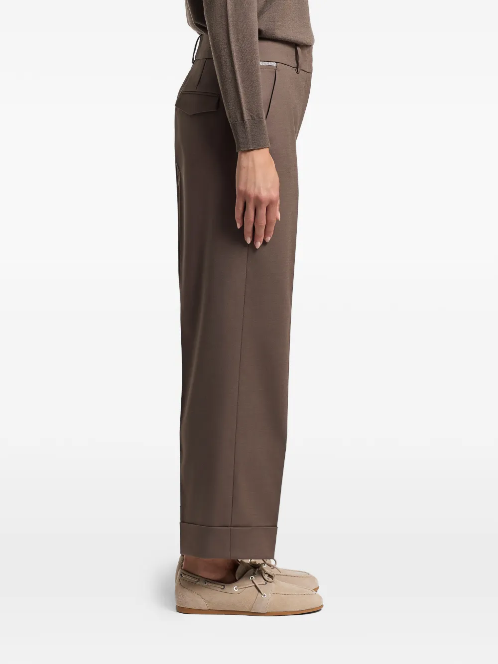 Peserico Broek met geplooid detail Bruin