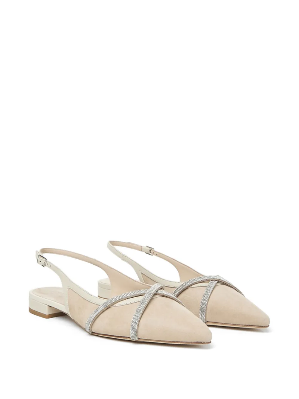 Peserico embellished-strap ballet flats Beige