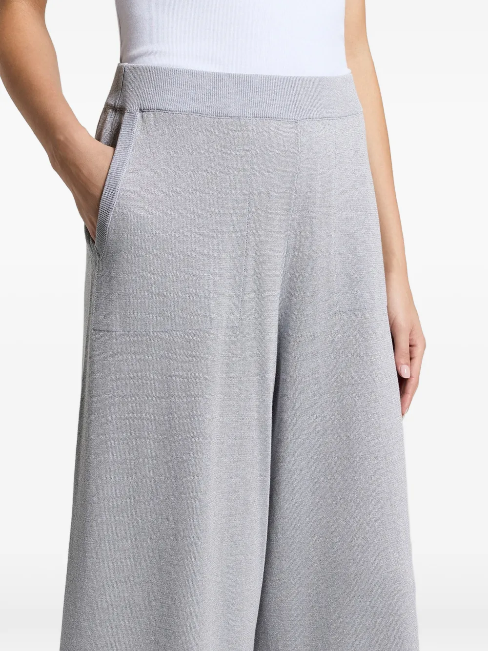  Peserico Wide-leg Cropped Trousers - Grey 