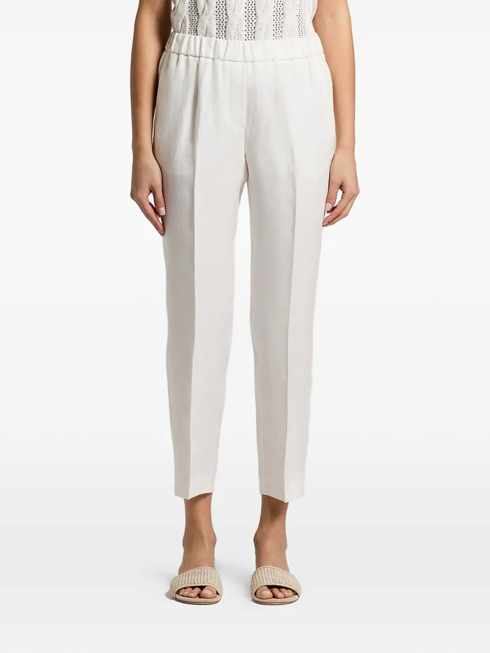 Peserico elasticated-waist trousers - Bianco