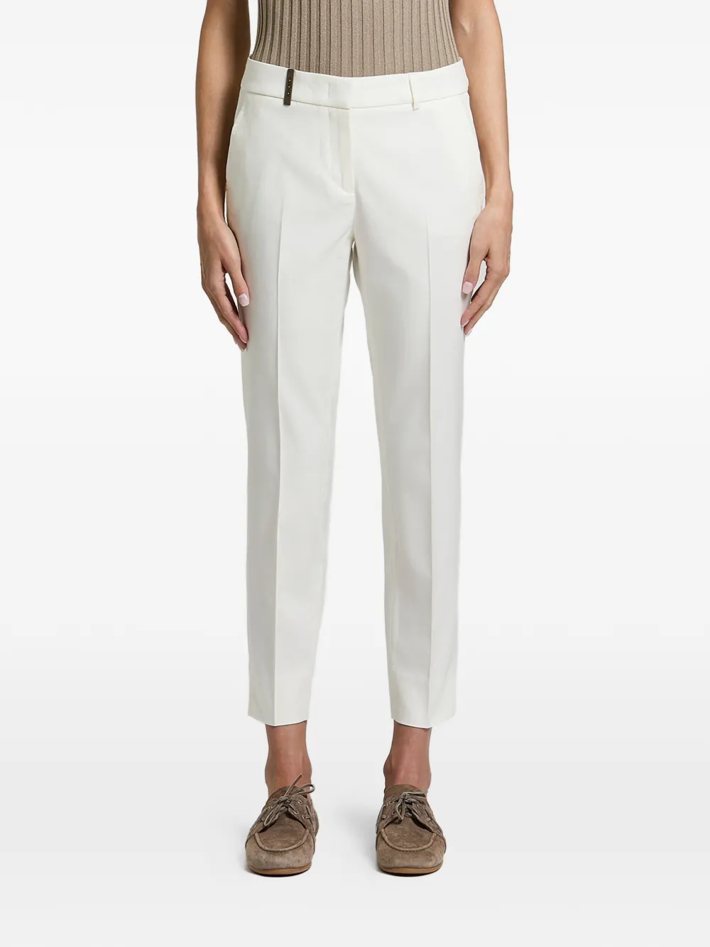 Peserico pressed-crease cropped trousers - Toni neutri