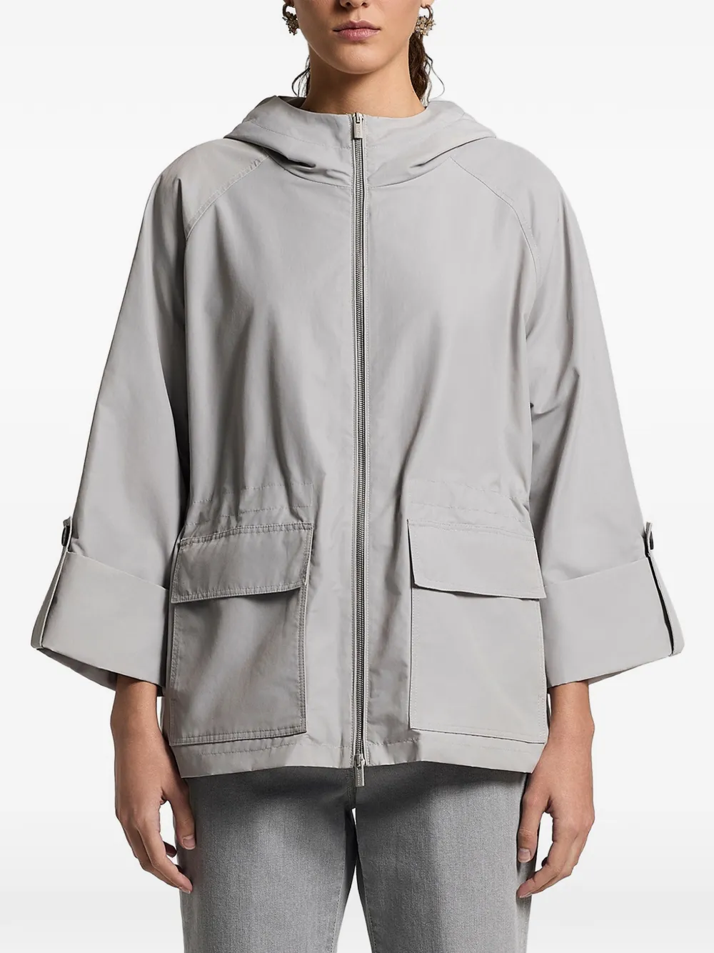 Peserico hooded parka coat - Grigio