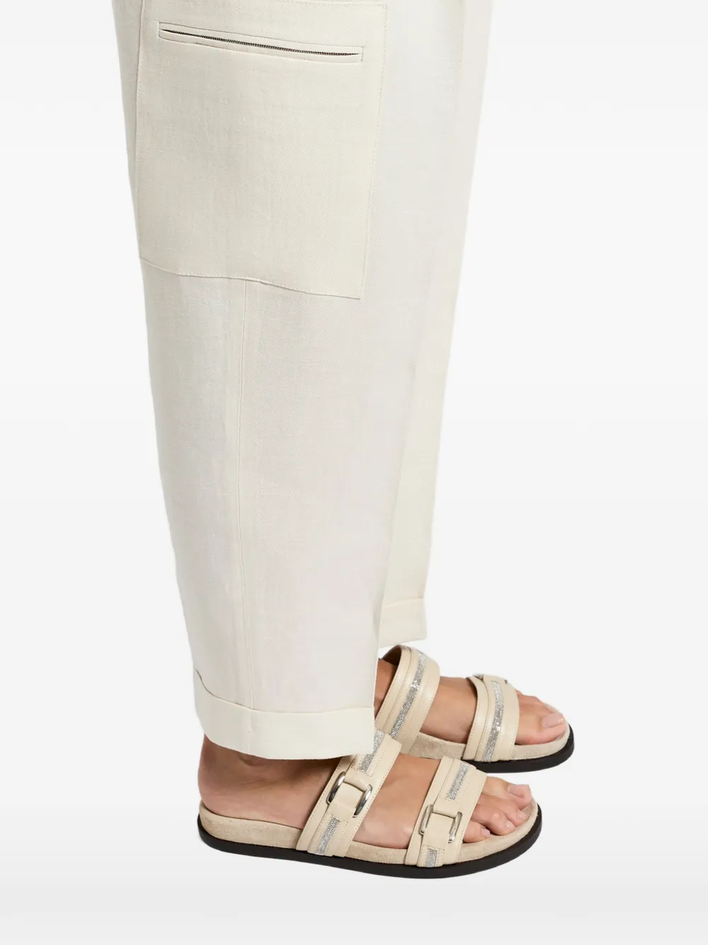 Peserico Broek met cuffs Beige