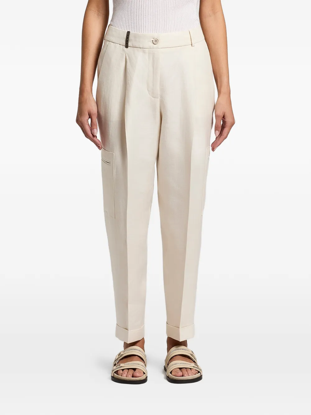 Peserico Pantaloni con risvolto - Toni neutri