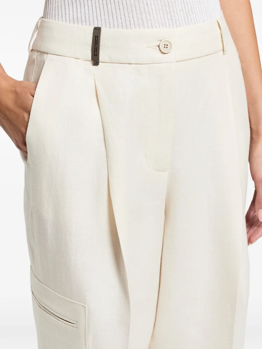 Peserico Broek met cuffs Beige