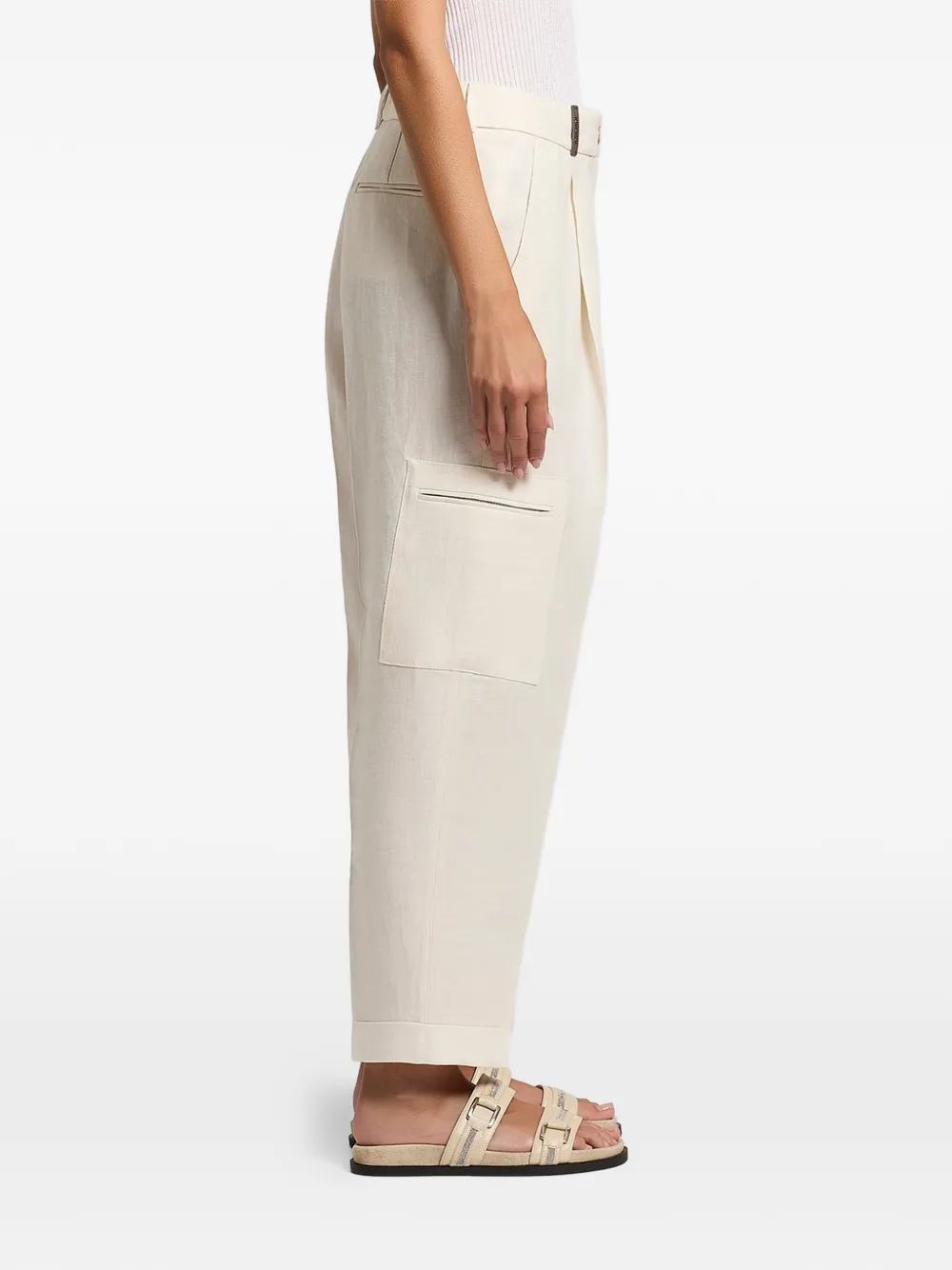 Peserico Broek met cuffs Beige