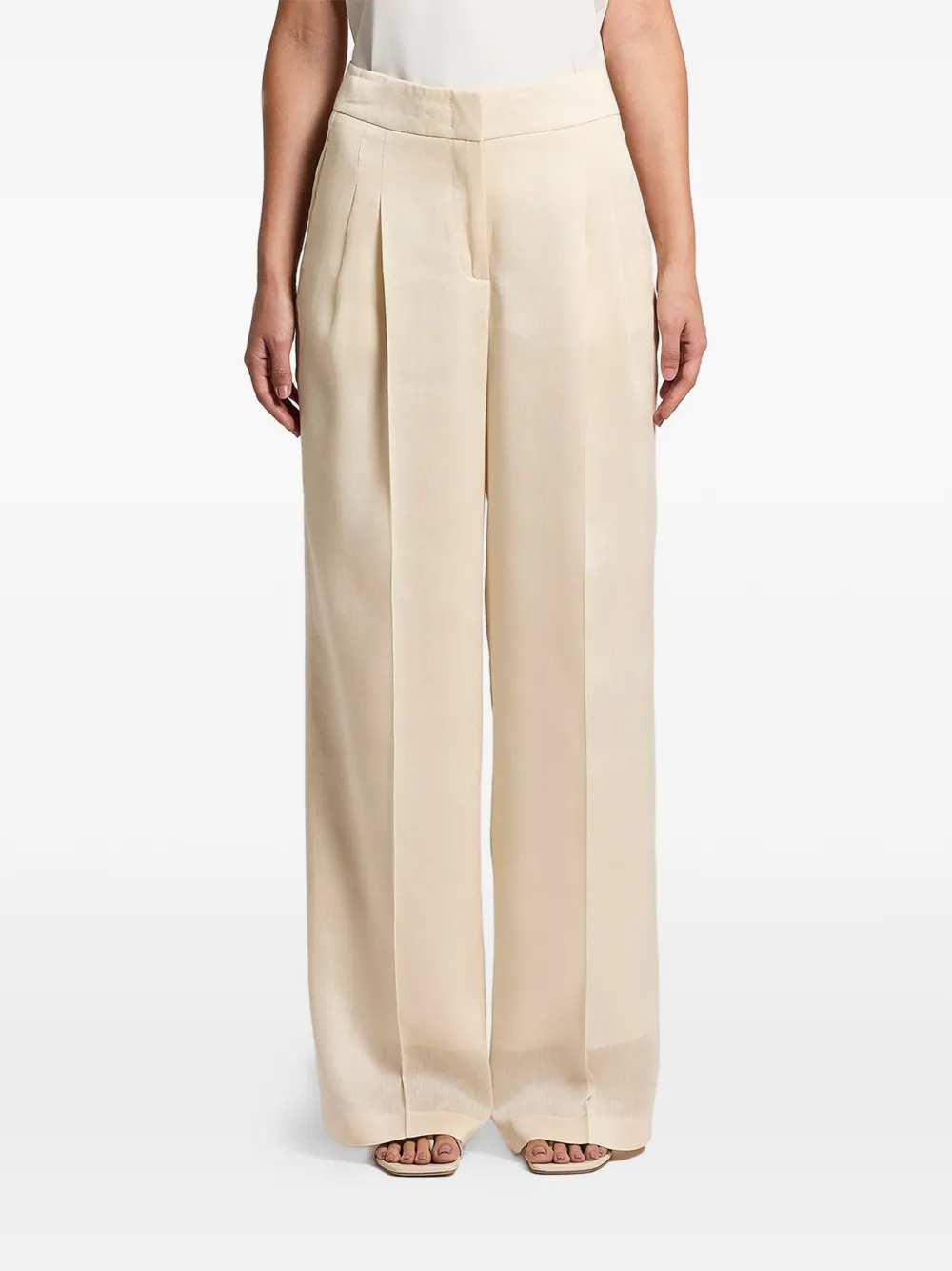 Peserico pleated linen trousers - Toni neutri