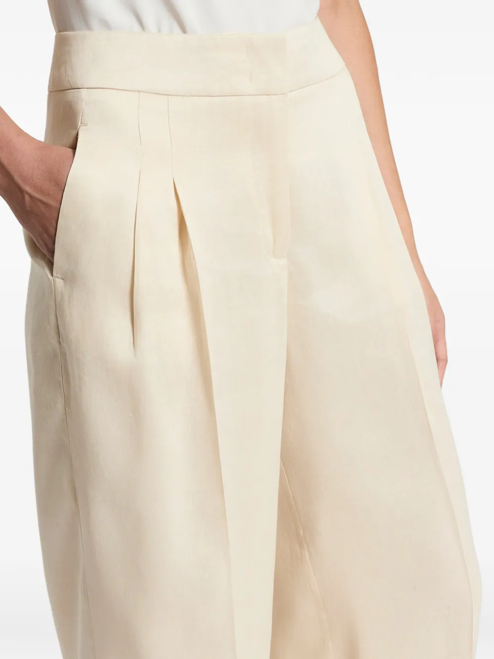 Peserico Linnen plooibroek Beige