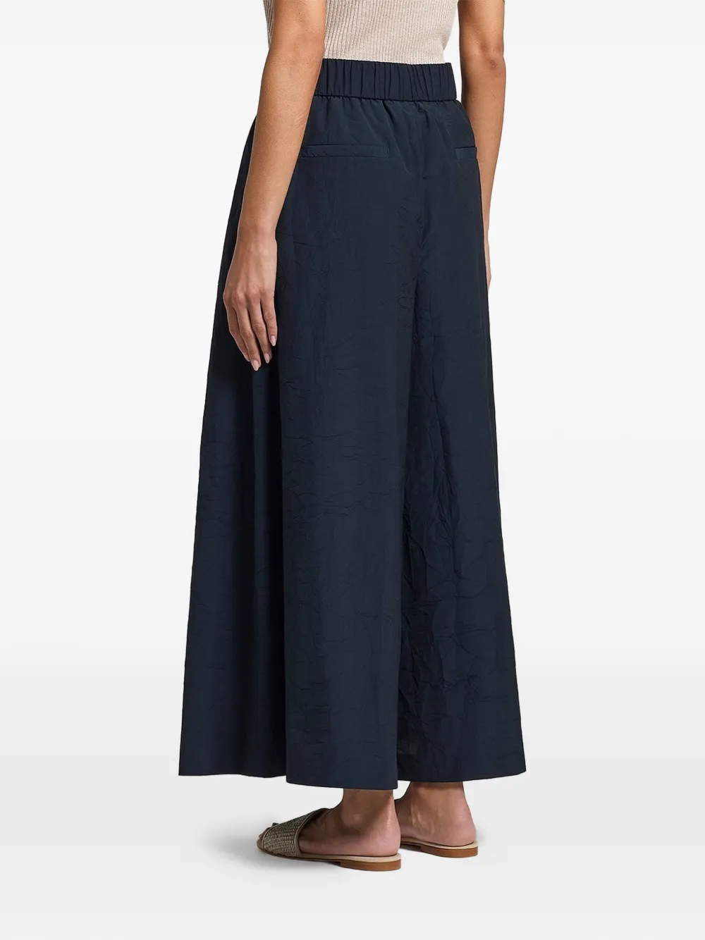  Peserico Elasticated Palazzo Pants - Blue 