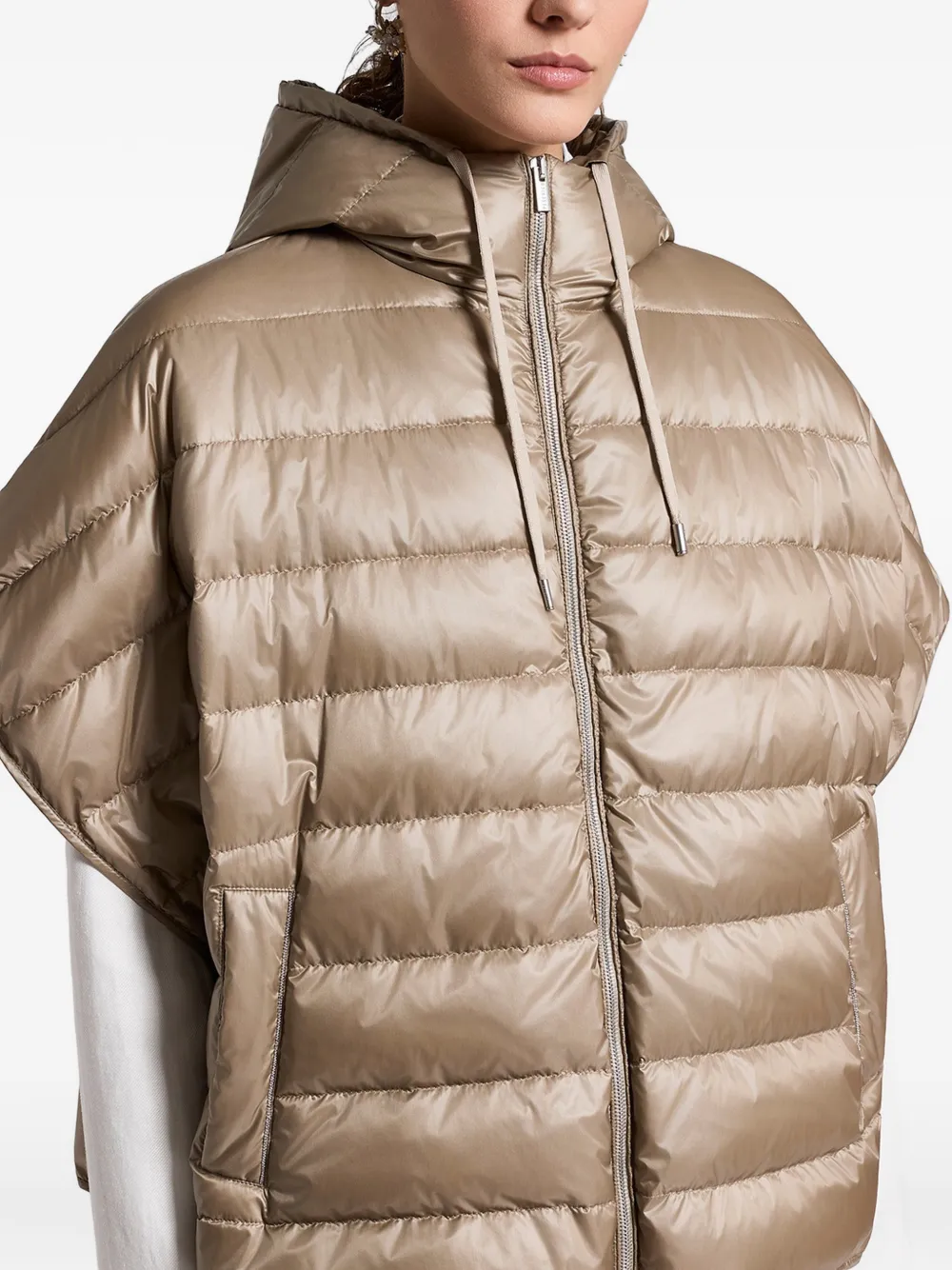 Peserico hooded zip puffer jacket - Neutrals