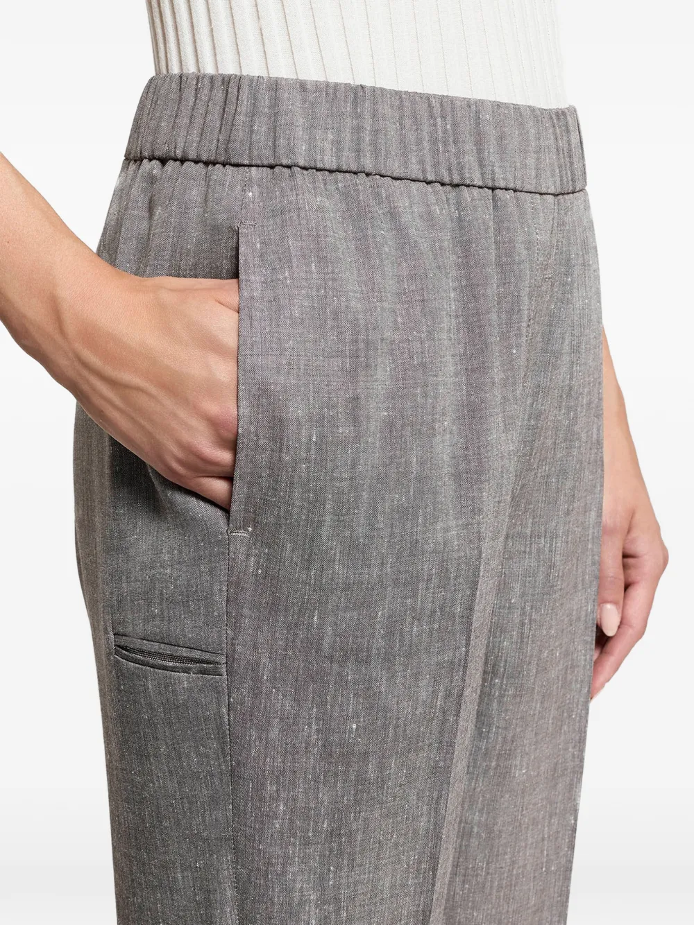 Peserico Broek met elastische taille Bruin