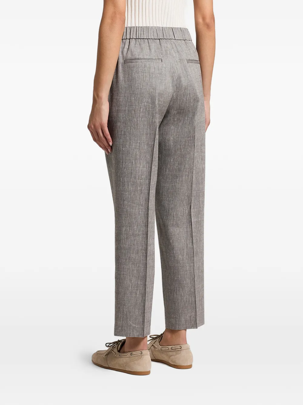 Peserico Broek met elastische taille Bruin