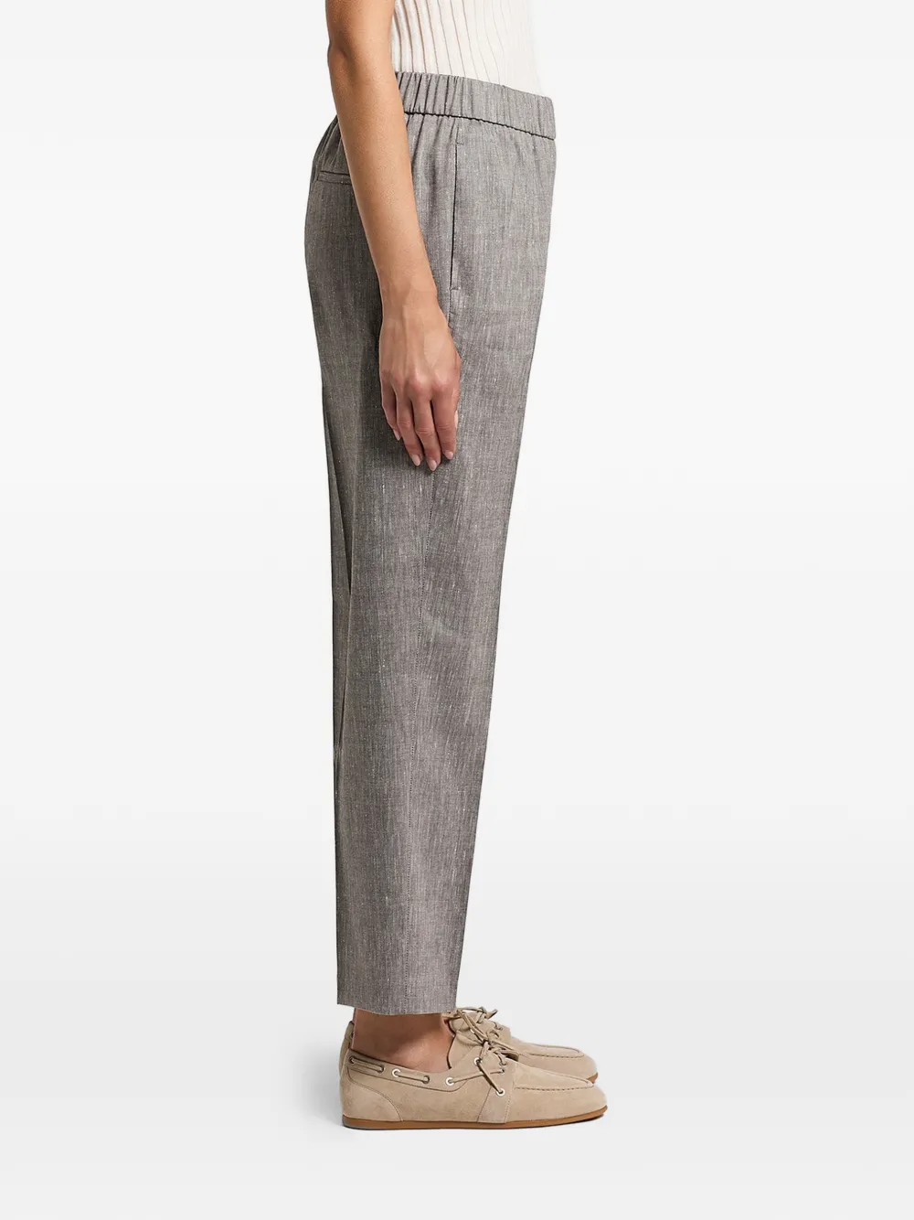 Peserico Broek met elastische taille Bruin