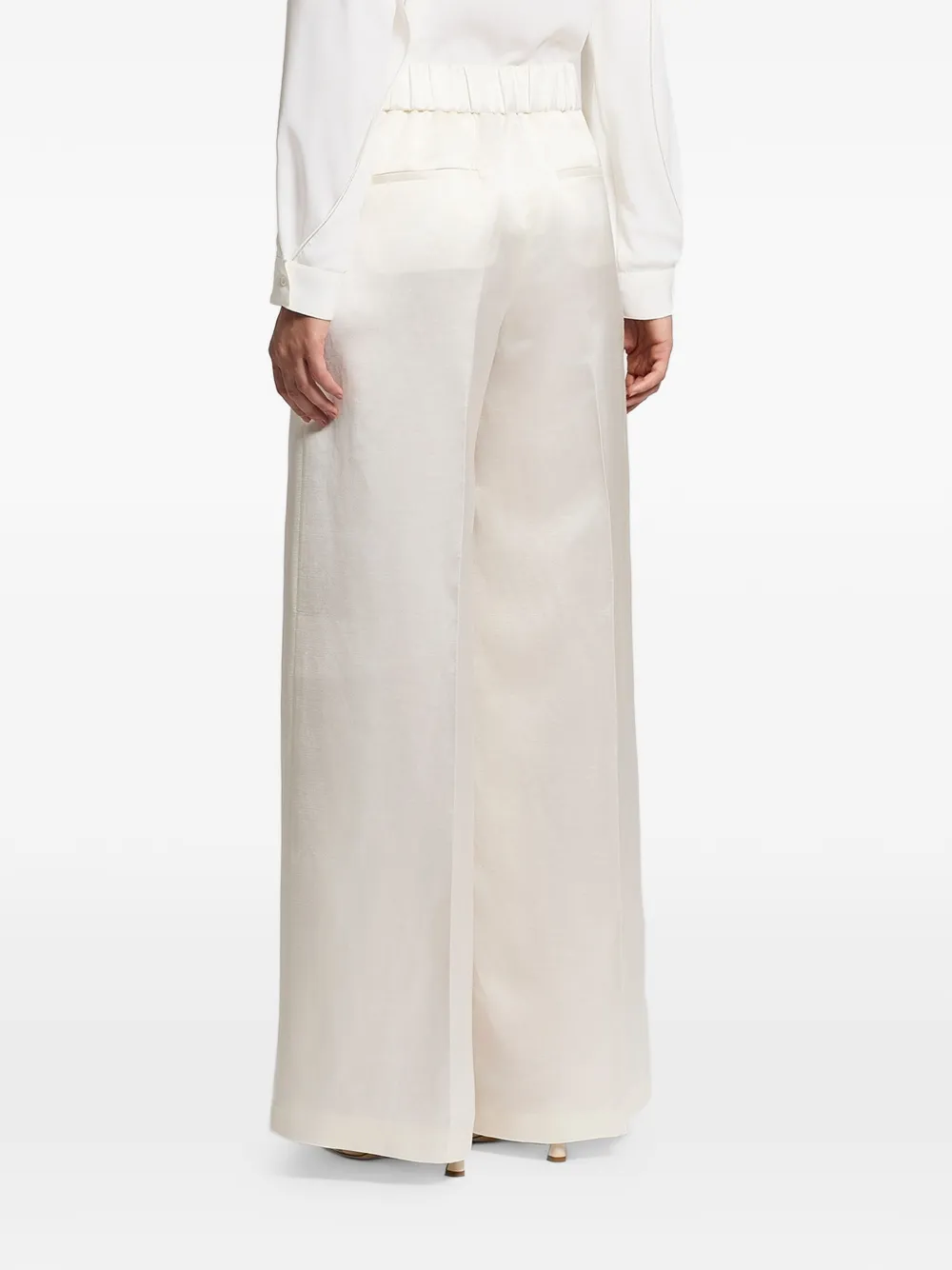  Peserico Pleated Satin Trousers - White 