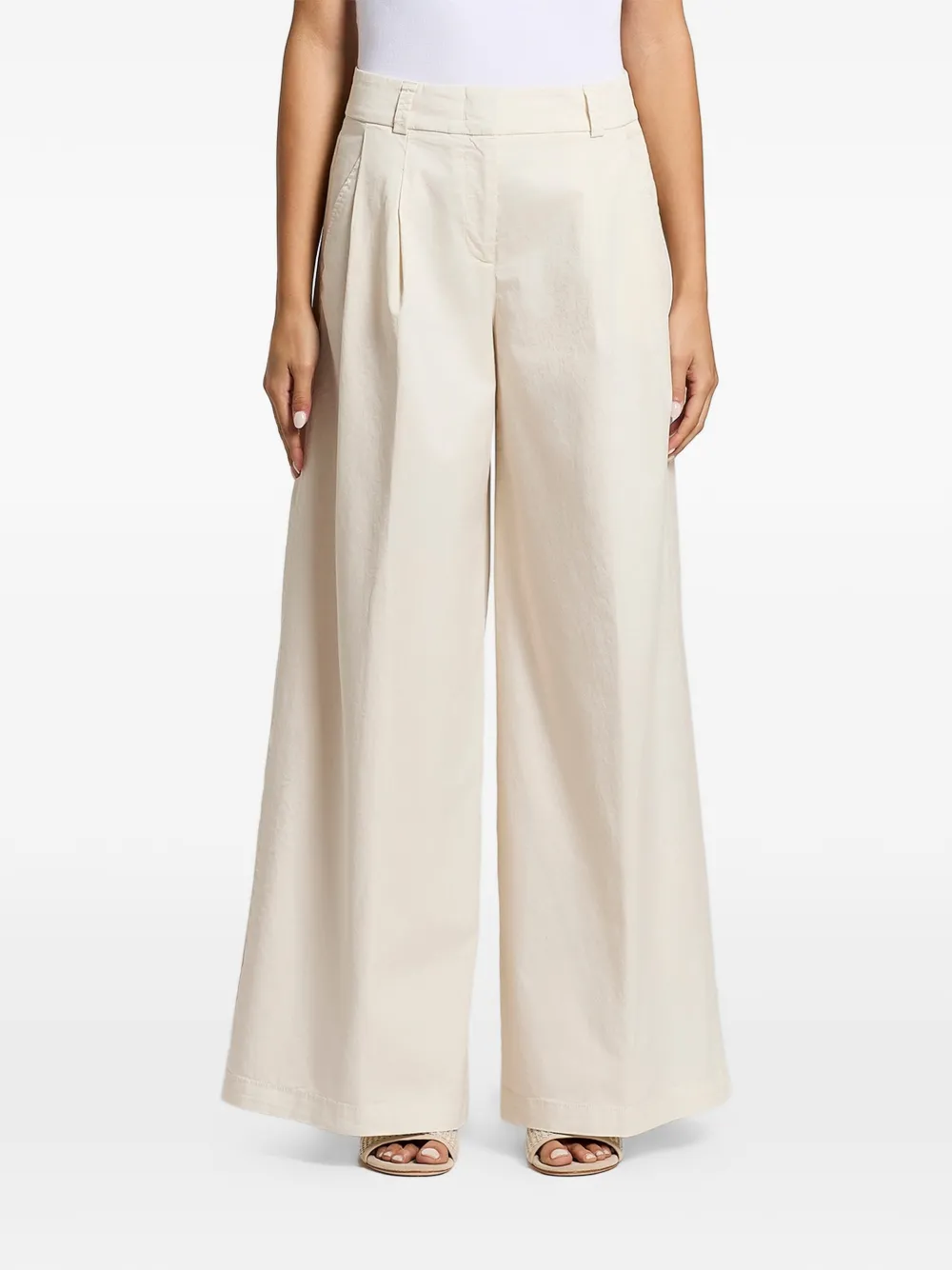 Peserico pleated wide-leg trousers - Toni neutri