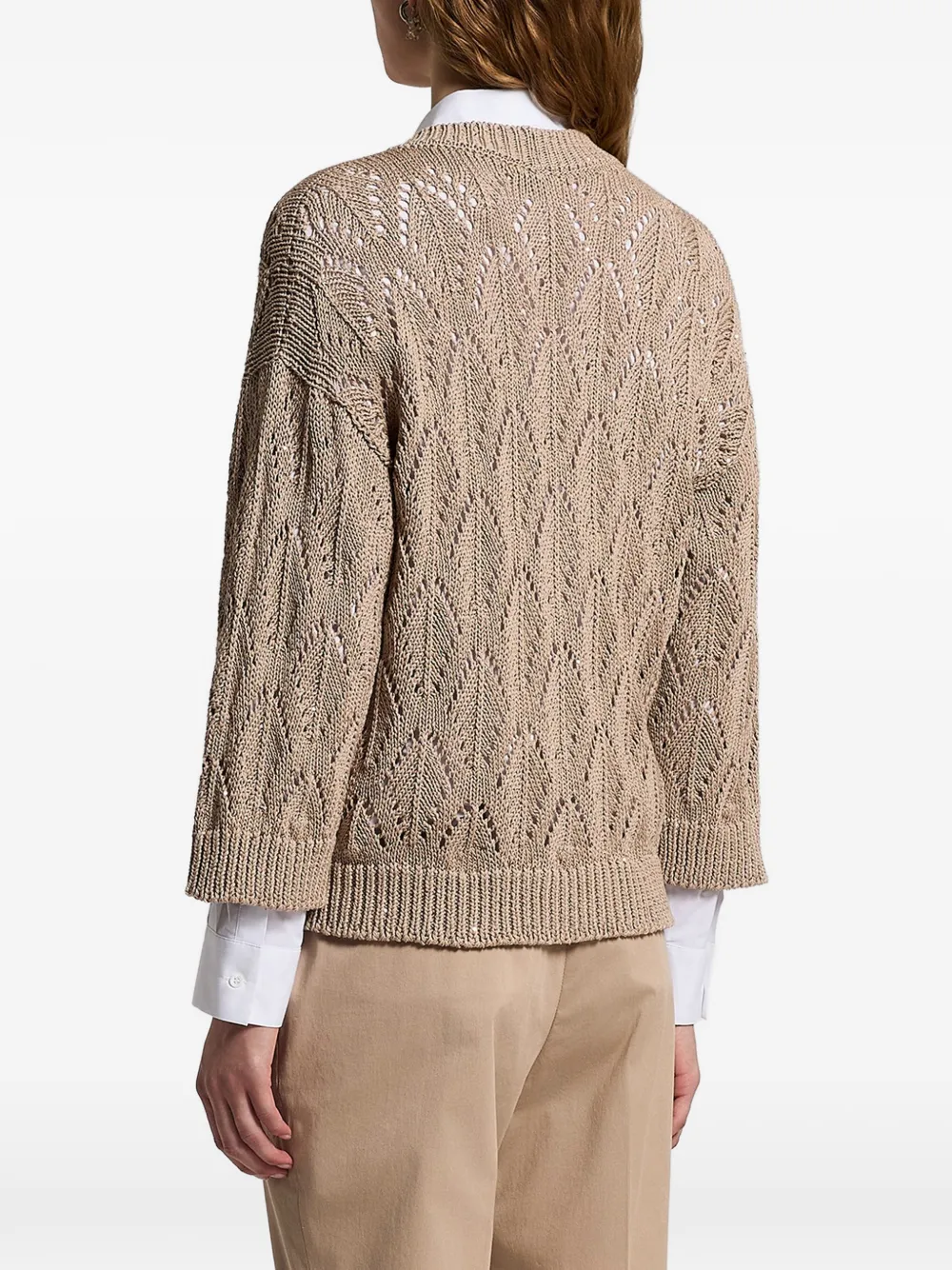 Peserico Vest met pailletten Beige