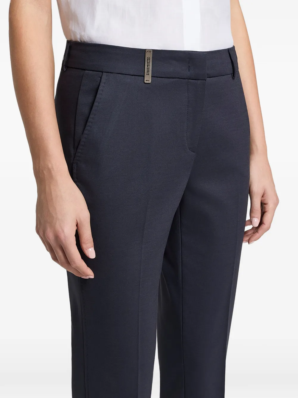 Peserico Cropped pantalon Blauw