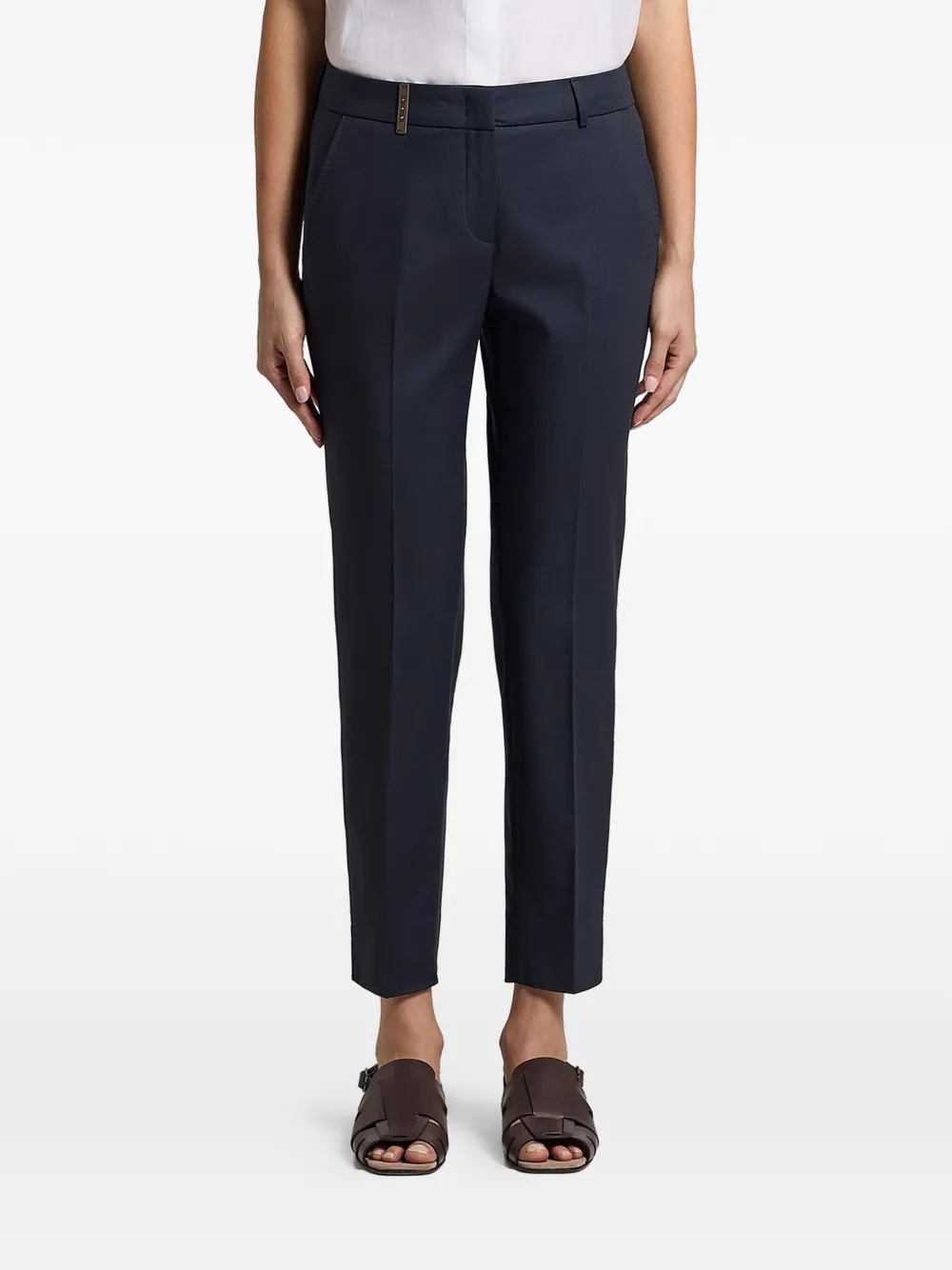 Peserico cropped tailored trousers - Blu
